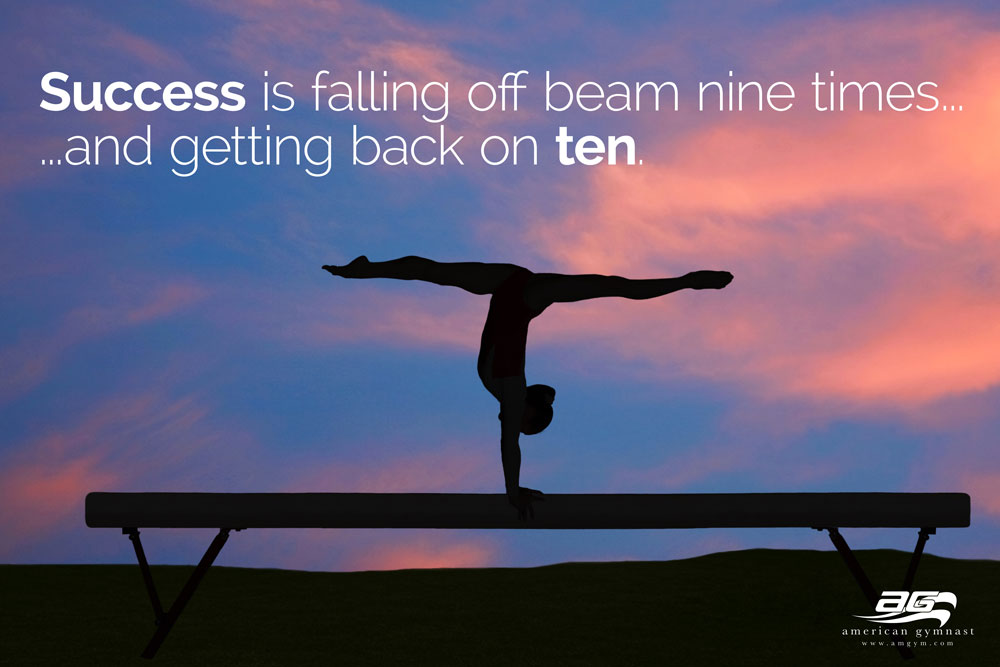 Get Back on Beam Motivational - 36" X 24" Gymnastics Poster